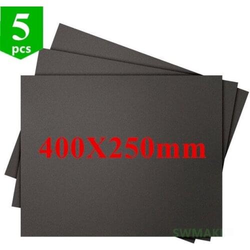 5pcs 400X250mm 3D Printing Build Surface sticker ABS for TEVO Black Widow 3D printer Square Black sheet super stick sheet