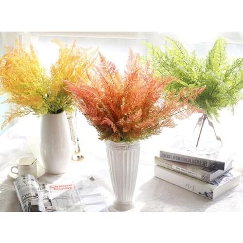 5pcs Artificial PVC Soft Fern Flower Plants For Wedding Party Home Office Hotel Wall Plants Decoration Bonsai DIY Making