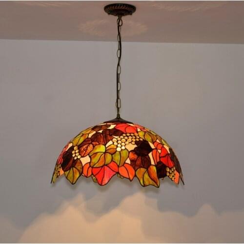 50cm American Pastoral Grape Retro Creative Bar Light European-Style Colored Glass Living Room Dining Room Bedroom Chandelier