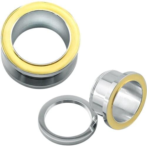 8-25mm Gold Ear Tunnels Stainless Steel Ear Stretchers Plugs And Tunnels Piercing Ear Plug Expander Piercing Plug Oreille 20mm