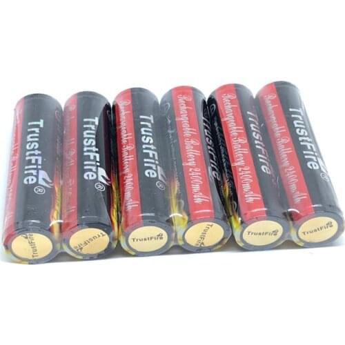 18pcs/lot TrustFire Protected 18650 Colorful Battery 3.7V 2400mAh Camera Torch Flashlight Rechargeable Li-ion Batteries with PCB
