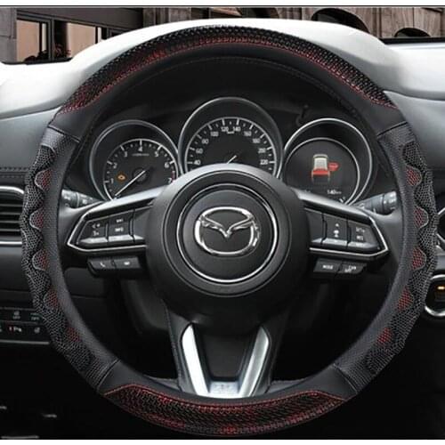 Car Steering-wheels Cover 37 38cm 15" for Mazda6 Atenza Demio Axela/Mazda3 8 CX-3 CX-4 CX-5 CX-8 CX-9 BT-50 Mazda5 MPV Premacy