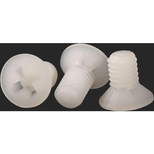 Countersunk cross white nylon screw flat plastic screw plastic screw m2.5m6,100 in a bag