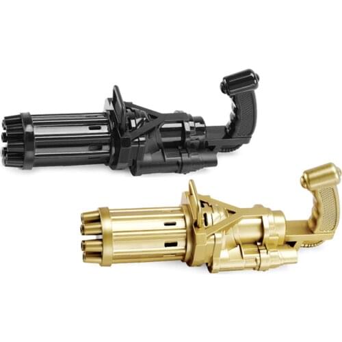 Electric Bubble Machine Black Gold Gatling Bubble Gun Childrens Automatic Bubble Blowing Toy Gun Fan Two In One Function