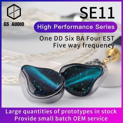 GS AUDIO SE11 1DD+6BA+4EST Hybrid Driver HiFi In-Ear Earphones with 0.78 2pin Detachable Cable IEMs for Audiophiles Musician