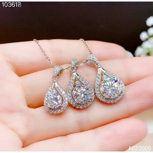 KJJEAXCMY Fine Jewelry 925 Sterling Silver inlaid Mosang Diamond ladies new pendant necklace beautiful support test hot selling
