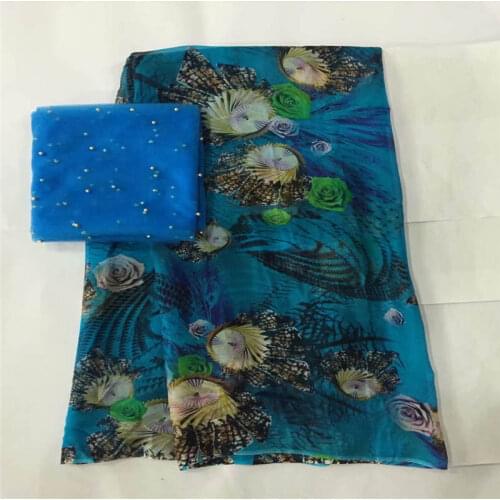 LX!(5+2 Yards/set ) African soft silk fabric for garment neat embroidery on the material with swiss voile lace tissu! F33017