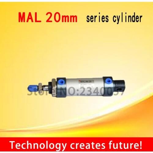 MAL Type Aluminum Alloy Single Rod 20mm Bore 25/50/75/100/125/150/200/250/300/400mm Stroke Pneumatic Air Cylinder
