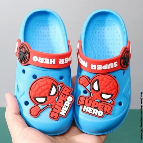 Fashion Boy Girl SpiderMan Beach Slippers Children Sandals Summer Cartoon Kids Shoes EVA Resistance Breathable Antislip Baby