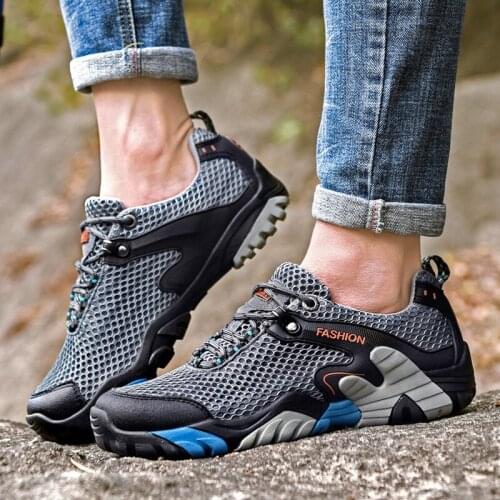 OLOMM summer net shoes mens sports shoes outdoor climbing mesh shoes breathable sports mesh shoes DD-24