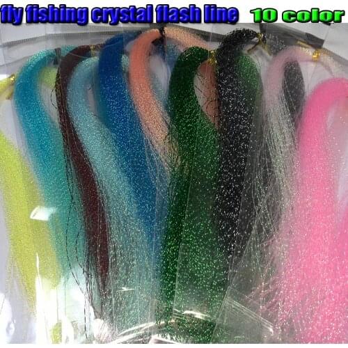 2016NEW fly fishing crystal flash line 10 bag/lot jig fishing line lure line fly fishing tying material thread length is 30CM