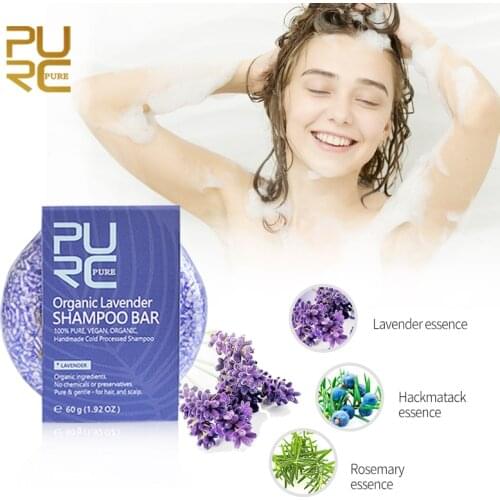 PURC Organic Lavender Shampoo Bar 100% PURE and Vegan handmade cold processed hair shampoo no chemicals or preservative 11.11