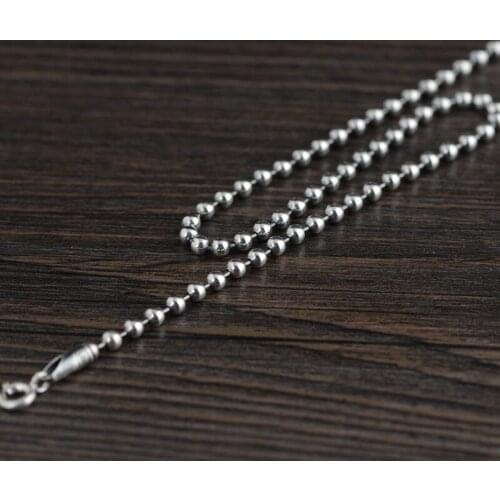 Fine Necklace Women Jewelry 925 Silver Round Beads Necklace 3.0mm Women Jewelry 2021 Jewelry Dropshipping Center Trendy Style