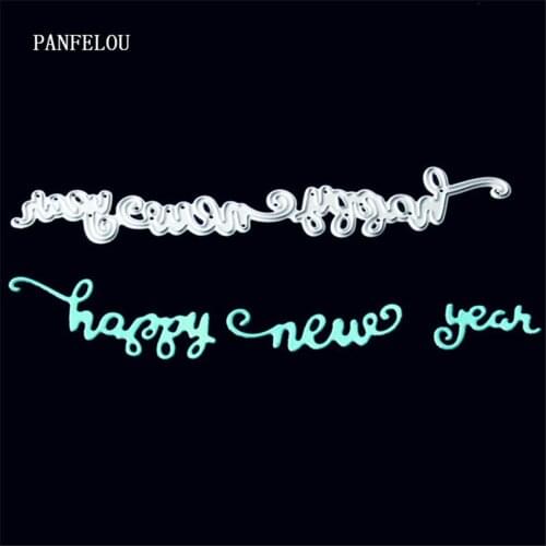 PANFELOU Happy Easter Metal craft words paper die cutting dies for Scrapbooking/DIY Valentines Day wedding cards Hand account