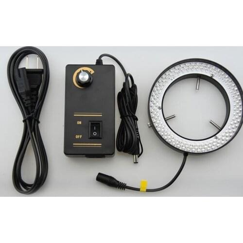 Microscope Adjustable 156 LED Ring Light 81mm Large Inner Diameter Illuminator Lamp for Stereo Microscope Camera Illumination
