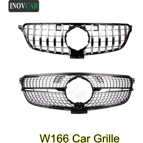 GT Style Car Front Bumper Kidney Grille Grill For B-ENZ GLE W166 W292 ABS Diamond Style Mesh Grille 2015-2018