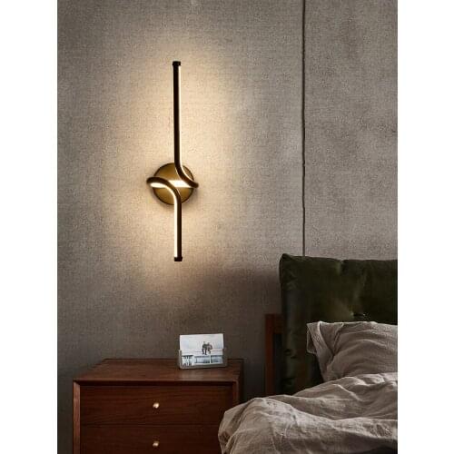 Nordic Luxury Creative Bedside Led Wall Lamp Simple Modern Wall Sconces Decor Bedroom Lamp Living Room Background Aisle Study