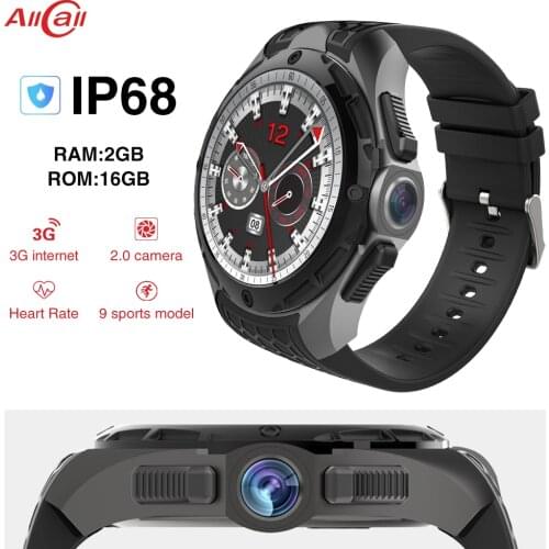ALLCALL W2 3G 16GB 2GB Smart Watch Quad Core 2MP Camera 1.39 Inch SIM WIFI GPS IP68 Waterproof Smartwatch For IOS Android Phone