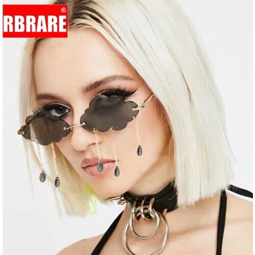 RBRARE Rimless Sunglasses Women Steampunk Sun Glasses Women Ocean Lens Eyewear Fashion Brand Sunglasses Frameless Gafas De Sol
