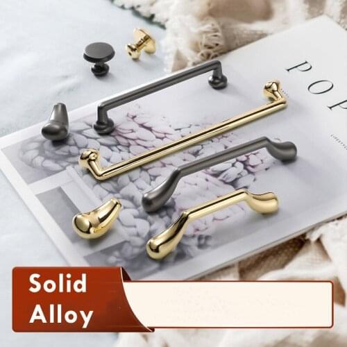 Modern Luxury Pearl Gray Gold Kitchen Cabinet Door Handles Wardrobe Drawer Knobs Cupboard Pulls Decor Furniture Handle Hardware