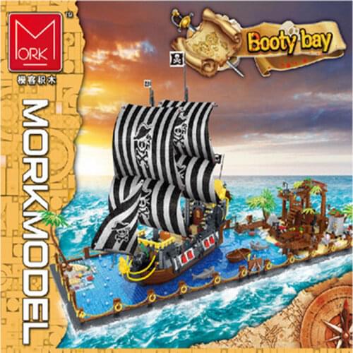 MOC New Ideas Series Pirates of Barracuda Bay Booty Bay Building Blocks Bricks Ship Boat Model Toys Kids Birthday Christmas Gift