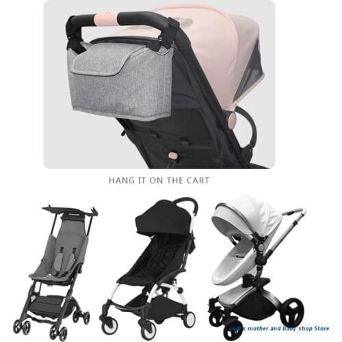 67JC Multi-pocket Baby Stroller Organizer Bag Waterproof Baby Stuff Nappy Cup Holder Carriage Pram Cart Bottle Bag
