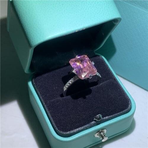 2020 new luxury radiant 925 sterling silver engagement ring for women lady anniversary gift jewelry wholesale