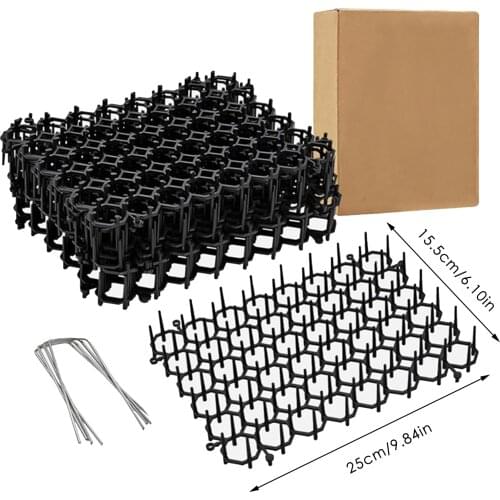 12PCS/Set Cat Mats Anti-cat Garden Gatos Dogs Repellent Mat Prickle Strips Keep Cats Away Safe Plastic Garden Netting 15.5*25CM