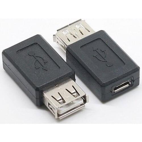 2018 New Black USB 2.0 Type A Female to Micro USB B Female Adapter Plug Converter usb 2.0 to Micro usb connector wholesale