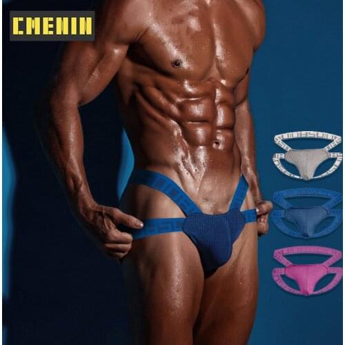 3Pcs Ins Cotton Gay Sexy Men Underwear Jockstrap Panties Hip Raise Stringi Mens Thong And G String Man Underpants Male BS3126
