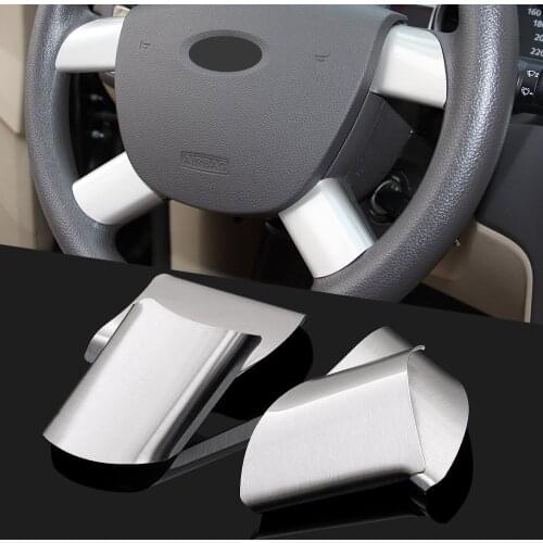 For Ford Focus 2 2005-2013 Interior Steering Wheel Decorative Frame Trims Stainless Steel Automobile Parts 4pcs