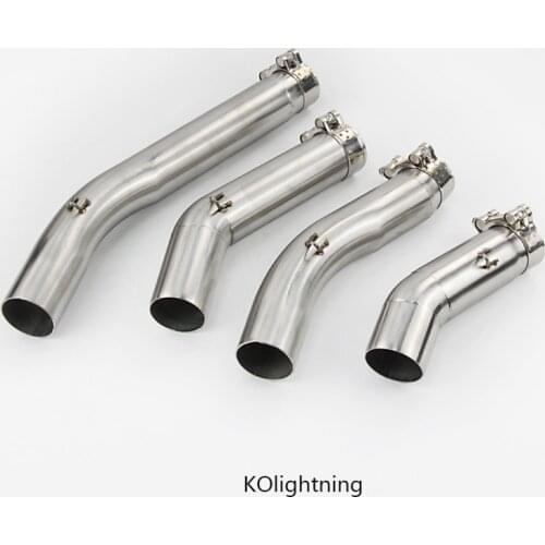 51MM Stainless Steel Universal Motorcycle Exhaust Muffler Pipe Middle Section Link Pipe Head Tube For Suzuki GSXR 1000 600 750