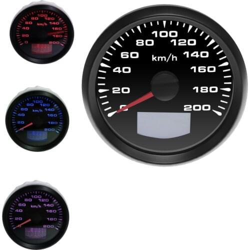 85mm Waterproof Digital GPS Speedometer Gauge 120km/h ,200km/h Odometer for Auto Marine Truck With 7 Colors Backlight Display