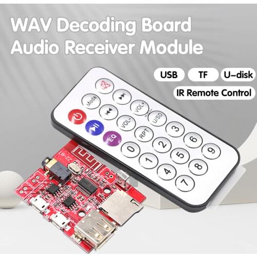 Car Bluetooth 4.1 MP3 WAV Decoding Board 3W Speaker Amplifier Audio Receiver Module Support USB/TF/U-DISK/IR Remote Control