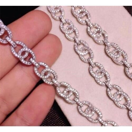 Tennis Diamond Bracelet Bangle 925 Sterling Silver Engagement Wedding Chain Bracelets For Women men Iced out Party Jewelry Gift