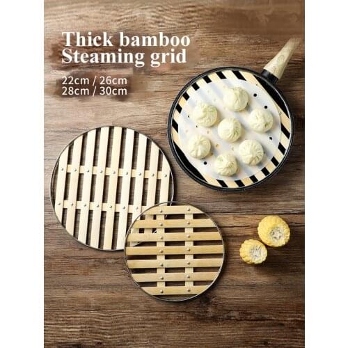 Household Stainless Steel Edging Round Bamboo Steamer For Steaming Dumplings Buns and Noodles Chinese Kitchen Supplies