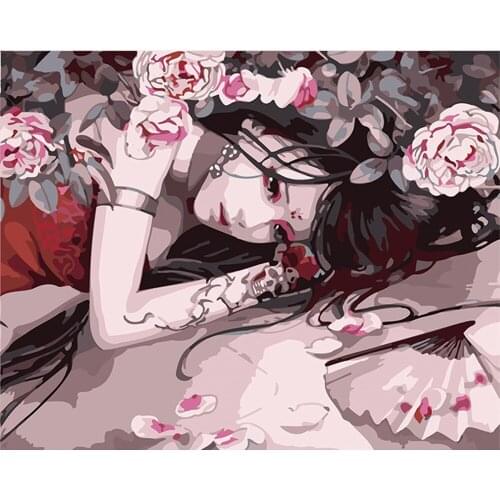 CraftArtGo Painting By Numbers Figure painting On Canvas HandPainted Gift Picture By Number Waterfall Kits Home Decoration