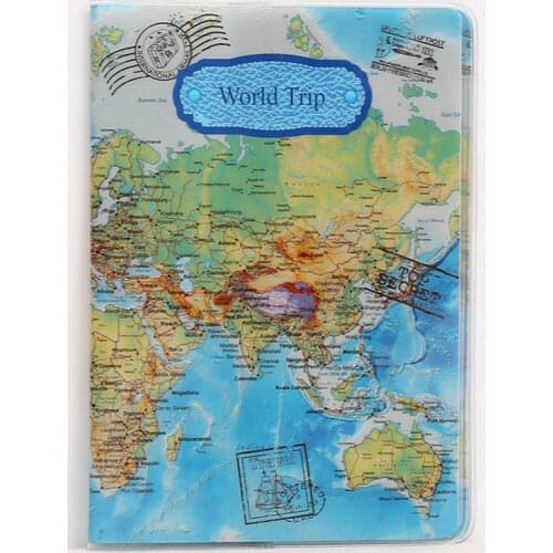 Travel Accessories Cartoon Black Bears Passport Holder PVC Leather Travel Passport Cover Case Card ID Holders 14cm*9.6cm