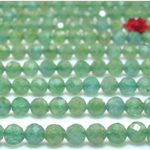 Natural Diopside Faceted Round Loose Beads Wholesale Gemstone Semi Precious Stone Bracelet Necklace Diy Jewelry Making Design