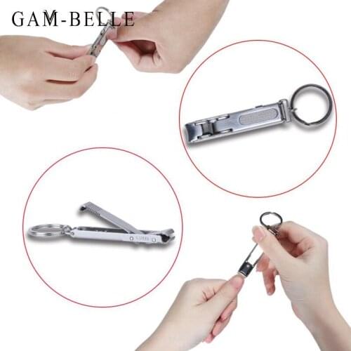 GAM-BELLE Nail Clippers Trimmer Stainless Steel Nail Tools Manicure Pedicure Thick Nails Cutter Scissors Clippers with Nail File
