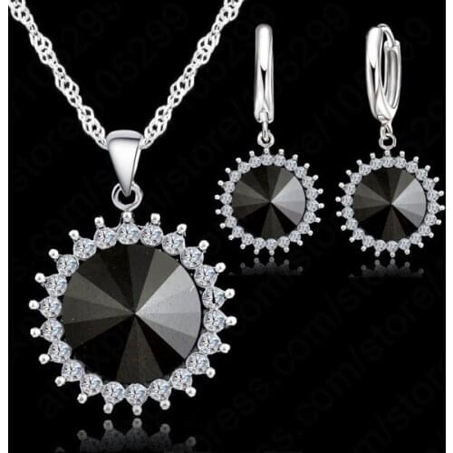 Hot Sale Spiral Crystal Necklace for Women Jewelry Set Pendant Necklace Fashion 925 Sterling Silver Necklace For Wedding