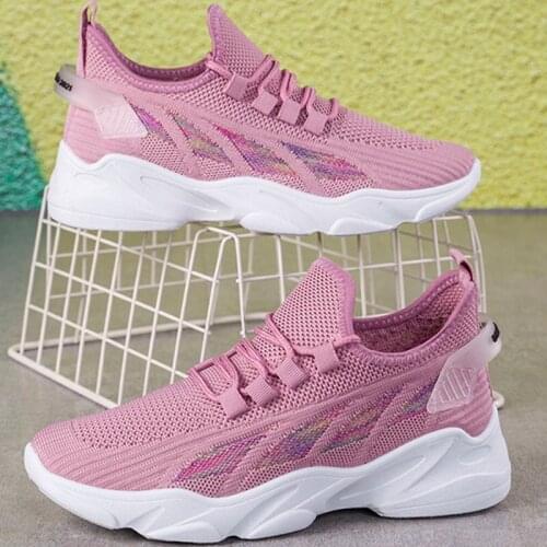 Women Sneakers Air Mesh Lace-Up Patchwork Female Vulcanized Shoes Fashion Comfortable Breathable Leisure Concise Ladies Footwear