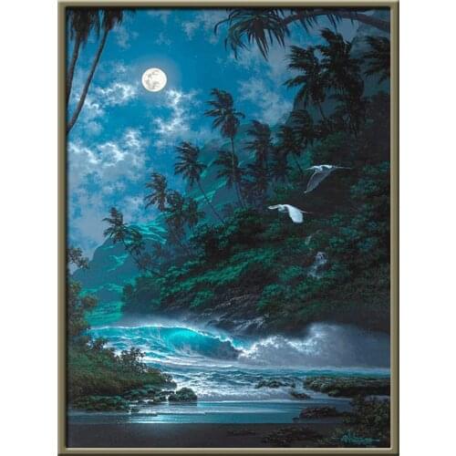 Tree Landscape DIY Embroidery 11CT Cross Stitch Kits Needlework Craft Set Printed Canvas Cotton Thread Home Decoration Sale