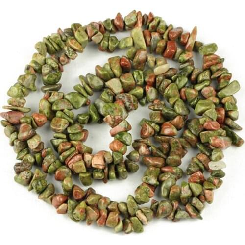 YHBZRET Natural Unakite Irregular Gravel Stone beads 88cm Chips beads for Jewelry making bracelet DIY accessories Wholesale