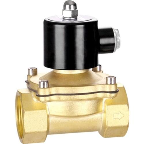Normally open brass electric solenoid valve DN08 DN10 DN15 DN20 pneumatic valve 220V for Water oil ga