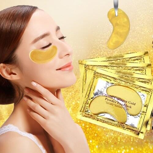 24pcs=12packs Gold Crystal Gel Collagen Eye Mask Patch Dark Circles Remove Anti Wrinkle Moisture Anti-Aging Anti-Puffiness