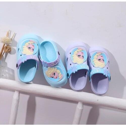Frozen Elsa Anna Girl Beach Slippers Children Sandals Summer Cartoon Kids Shoes EVA Resistance Breathable Antislip Baby Disney