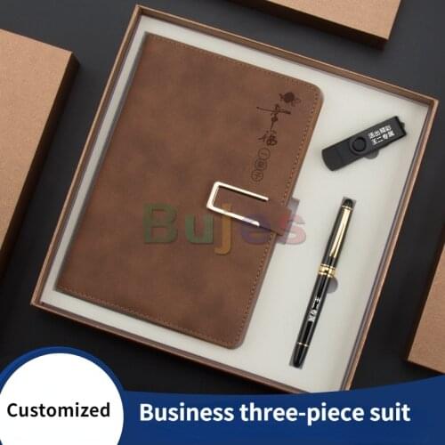 Practical Business Gifts, Small Creative Gifts,Companys Annual Meeting Souvenirs,A5 Portable Notebook, Signature Pen, U Disk