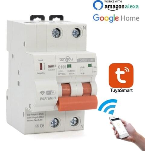 WIFI Circuit Breaker Timer Remote Control With Overload And Overvoltage/Undervoltage Protection Smart Reclosing Switch