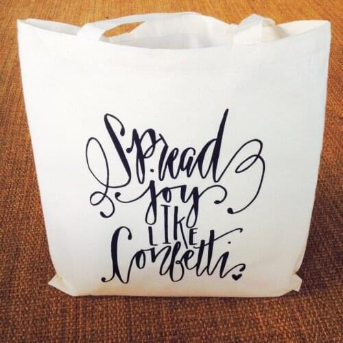 Spread Joy Like Confetti shopping bags Travel bag Cosmetic bag slogan handbag with zipper grocery bag reusable bag shoulder bag